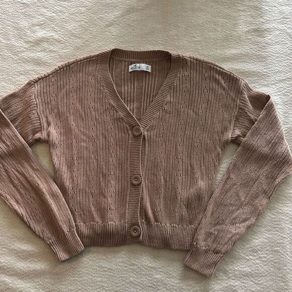 Hollister Cropped Button Down Sweater - Picture 2 of 4